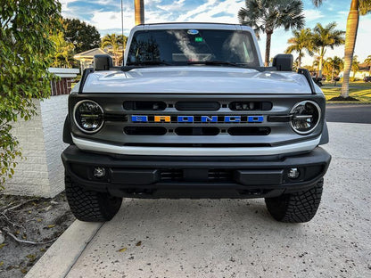 V2 Smoked Shortie Style Light Bar Overlays - 2021+ Bronco (Standard Headlights)