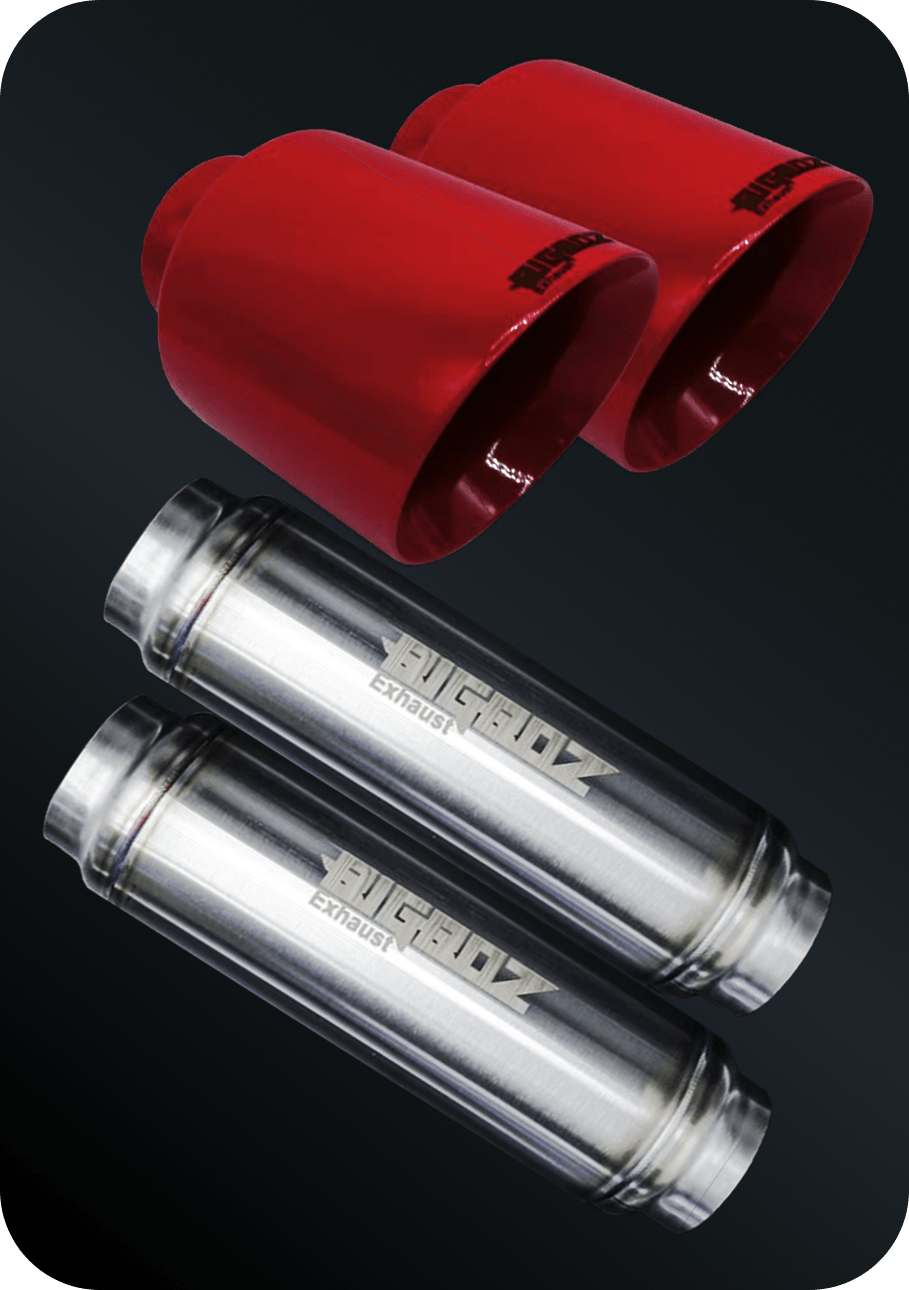 V6 DODGE CHARGER 2015 - 2023 SET BIGBOZ 5” TIPS + BIGBOZ 4 PAIR IN 2.5" BUNDLE - Speedlogix