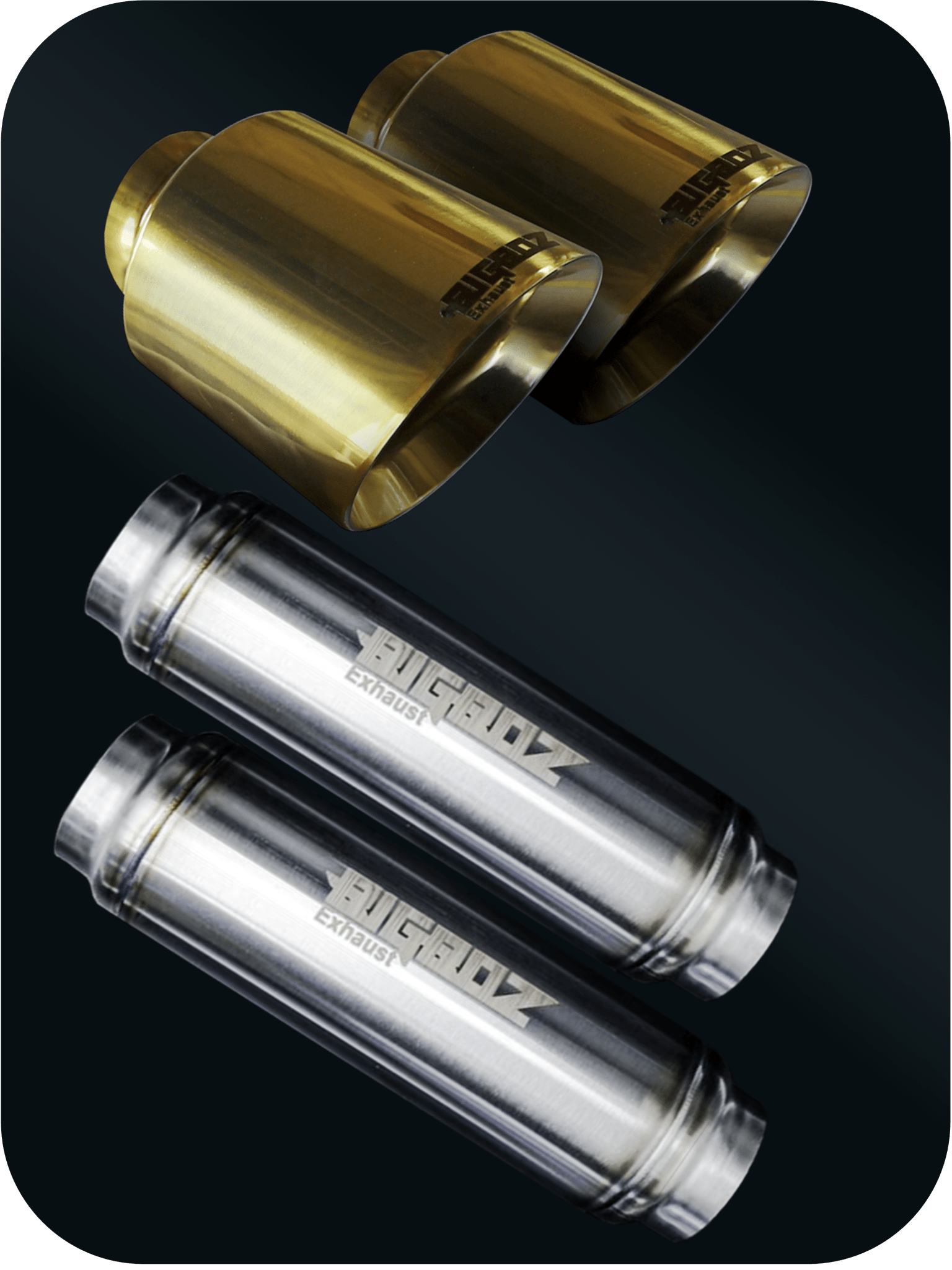 V6 DODGE CHARGER 2015 - 2023 SET BIGBOZ 5” TIPS + BIGBOZ 4 PAIR IN 2.5" BUNDLE - Speedlogix