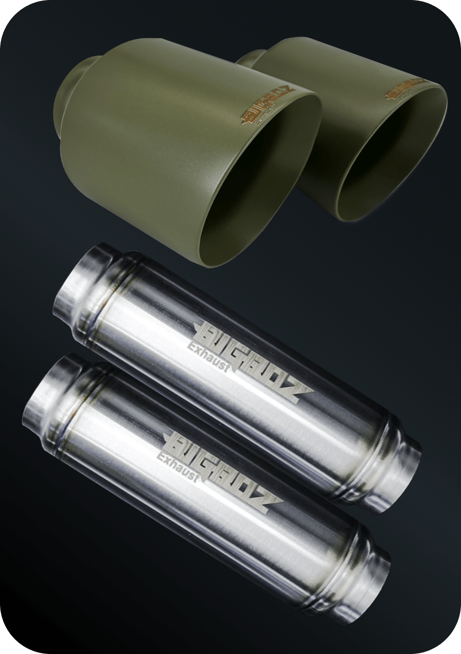 V6 DODGE CHARGER 2015 - 2023 SET BIGBOZ 5” TIPS + BIGBOZ 4 PAIR IN 2.5" BUNDLE - Speedlogix