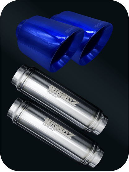 V6 DODGE CHARGER 2015 - 2023 SET BIGBOZ 5” TIPS + BIGBOZ 4 PAIR IN 2.5" BUNDLE - Speedlogix