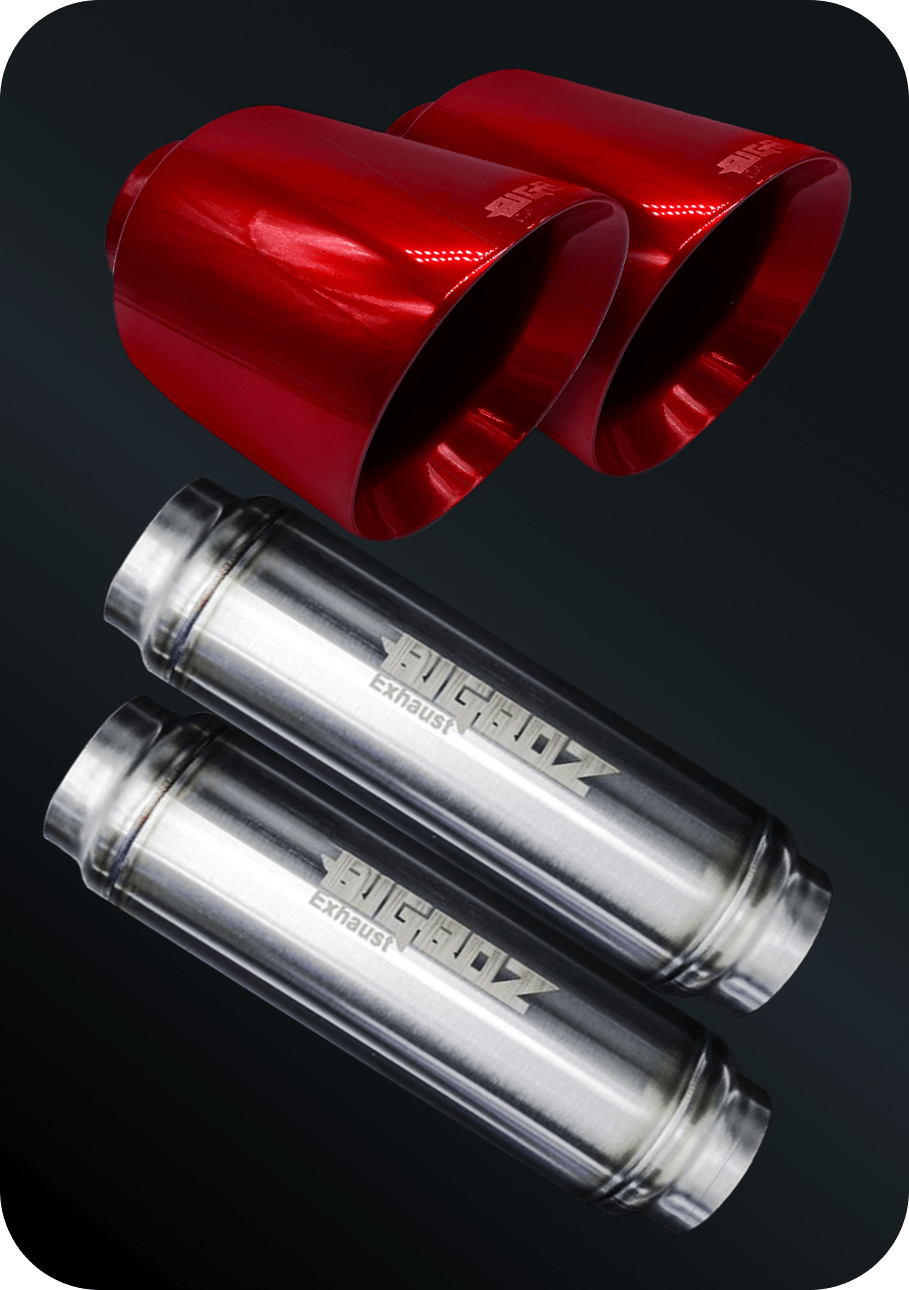 V6 DODGE CHARGER 2015 - 2023 SET BIGBOZ 5” TIPS + BIGBOZ 4 PAIR IN 2.5" BUNDLE - Speedlogix