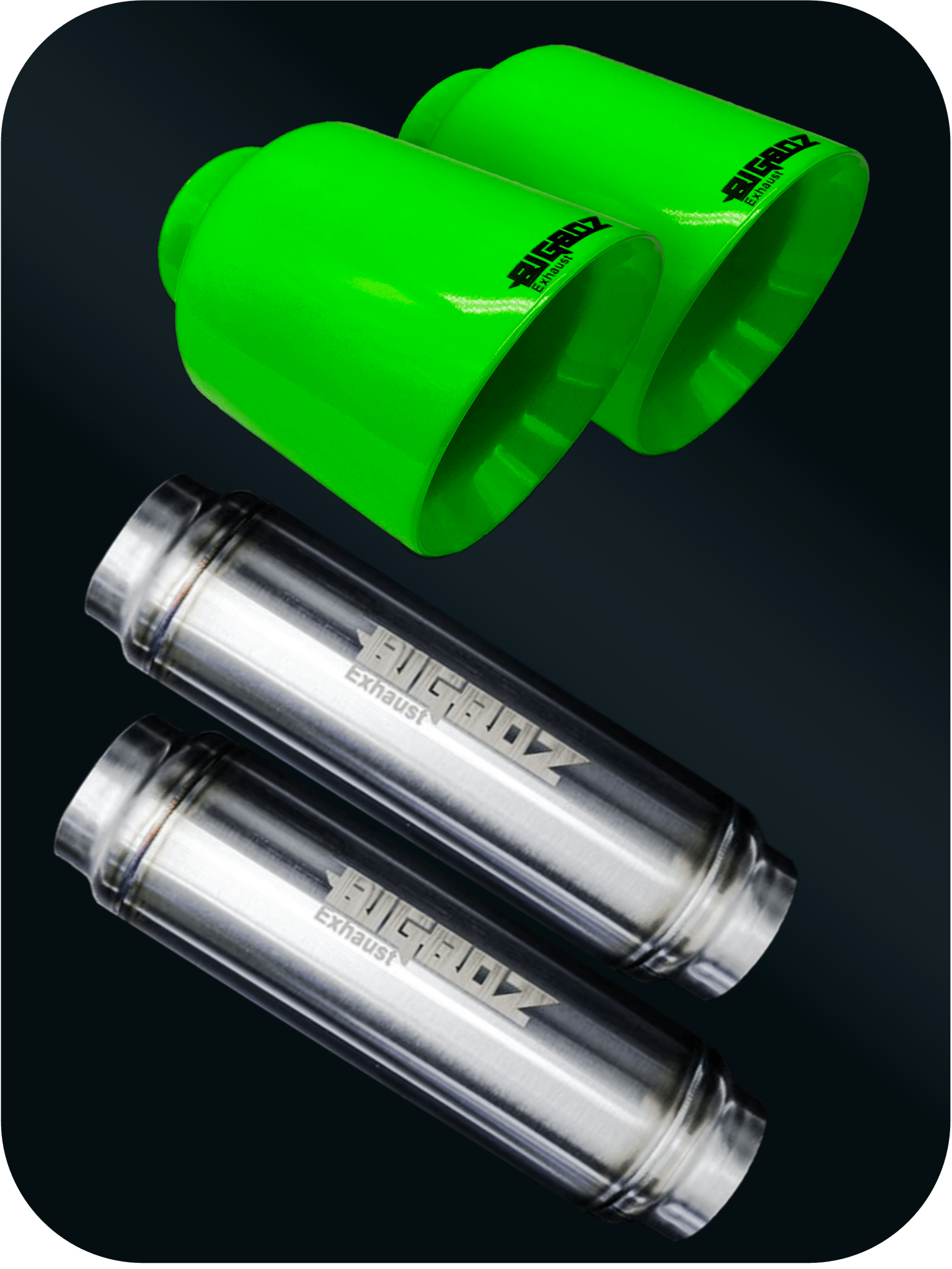 V6 DODGE CHARGER 2015 - 2023 SET BIGBOZ 5” TIPS + BIGBOZ 4 PAIR IN 2.5" BUNDLE - Speedlogix