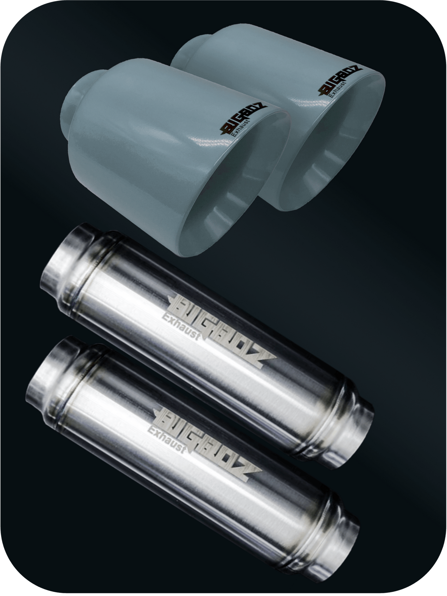 V6 DODGE CHARGER 2015 - 2023 SET BIGBOZ 5” TIPS + BIGBOZ 4 PAIR IN 2.5" BUNDLE - Speedlogix