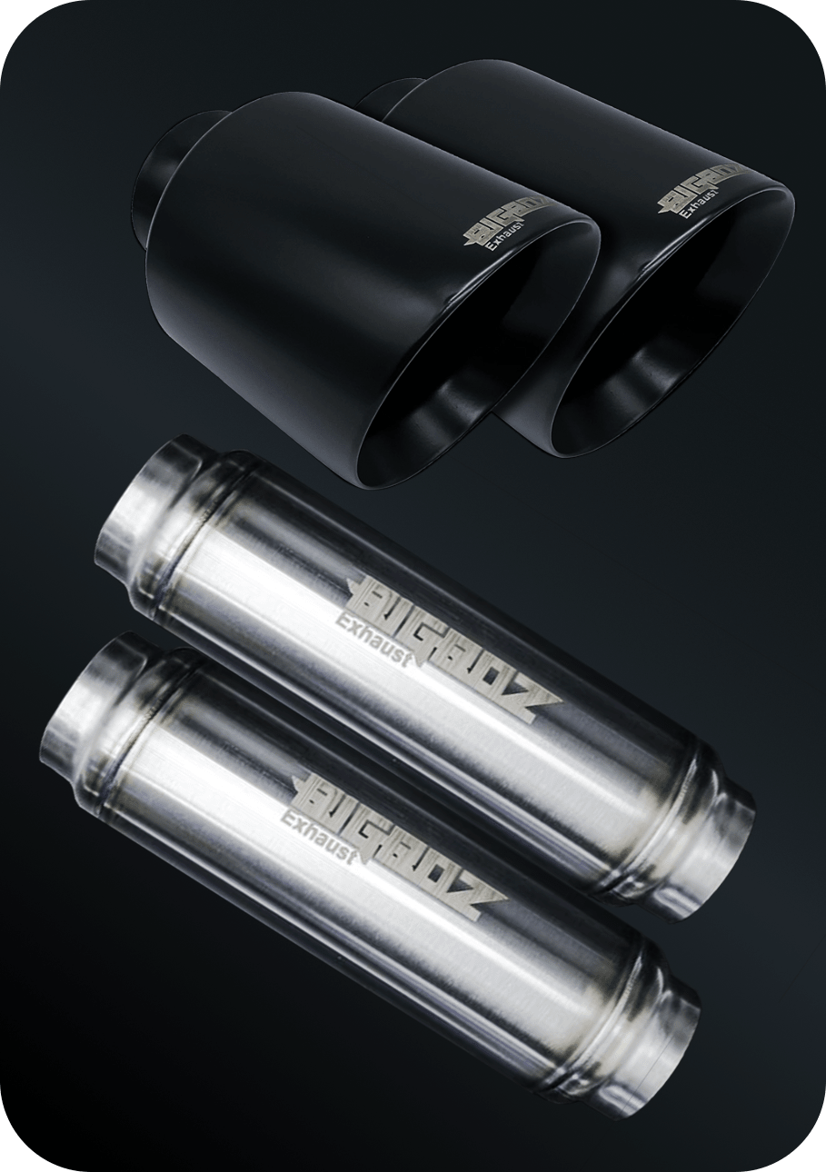 V6 DODGE CHARGER 2015 - 2023 SET BIGBOZ 5” TIPS + BIGBOZ 4 PAIR IN 2.5" BUNDLE - Speedlogix