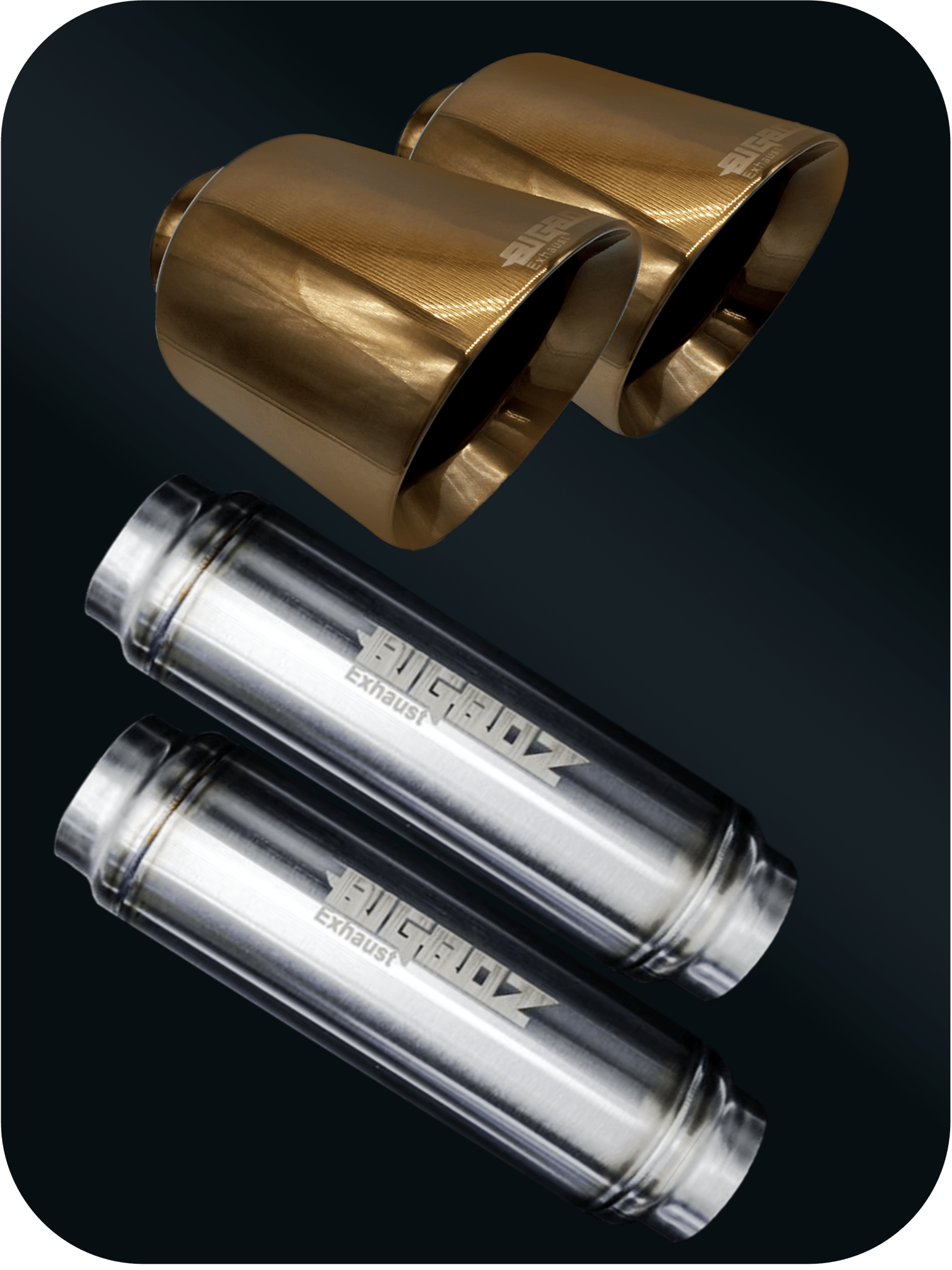 V6 DODGE CHARGER 2015 - 2023 SET BIGBOZ 5” TIPS + BIGBOZ 4 PAIR IN 2.5" BUNDLE - Speedlogix