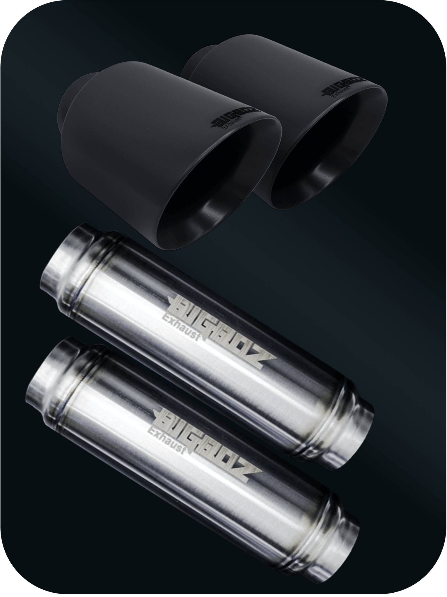 V6 DODGE CHARGER 2015 - 2023 SET BIGBOZ 5” TIPS + BIGBOZ 4 PAIR IN 2.5" BUNDLE - Speedlogix