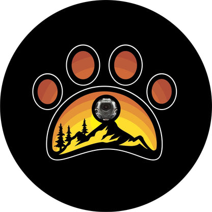 Vintage Mountain Paw Print Bronco Spare Tire Cover - Speedlogix