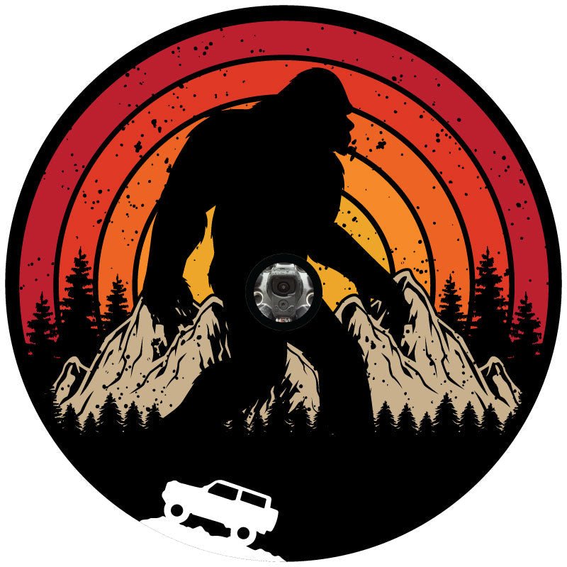 Vintage Retro Sasquatch & Bronco Spare Tire Cover - Speedlogix