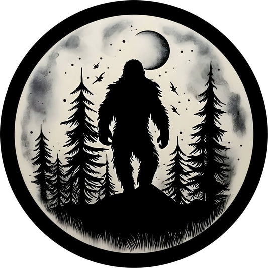 Walking in the Moonlight Bigfoot Sasquatch Spare Tire Cover for Bronco, Jeep, RV, Camper, Etc. - Speedlogix