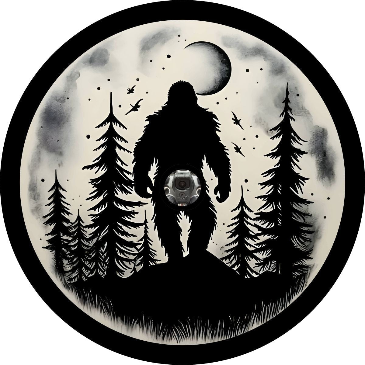 Walking in the Moonlight Bigfoot Sasquatch Spare Tire Cover for Bronco, Jeep, RV, Camper, Etc. - Speedlogix