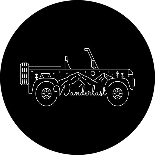 Wanderlust SUV in the Mountains Bronco Spare Tire Cover - Speedlogix