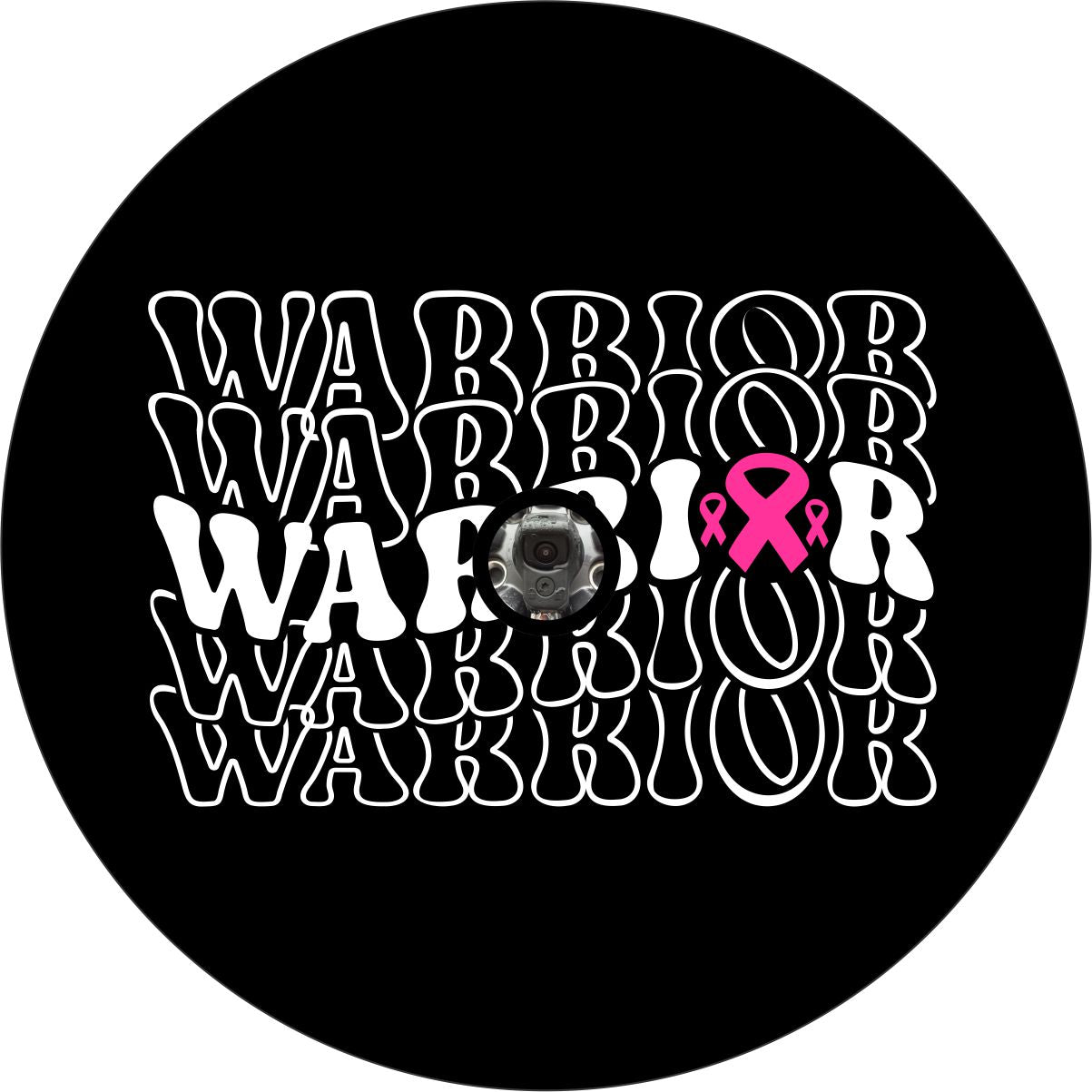 Warrior Cancer Ribbon Bronco Spare Tire Cover - Speedlogix