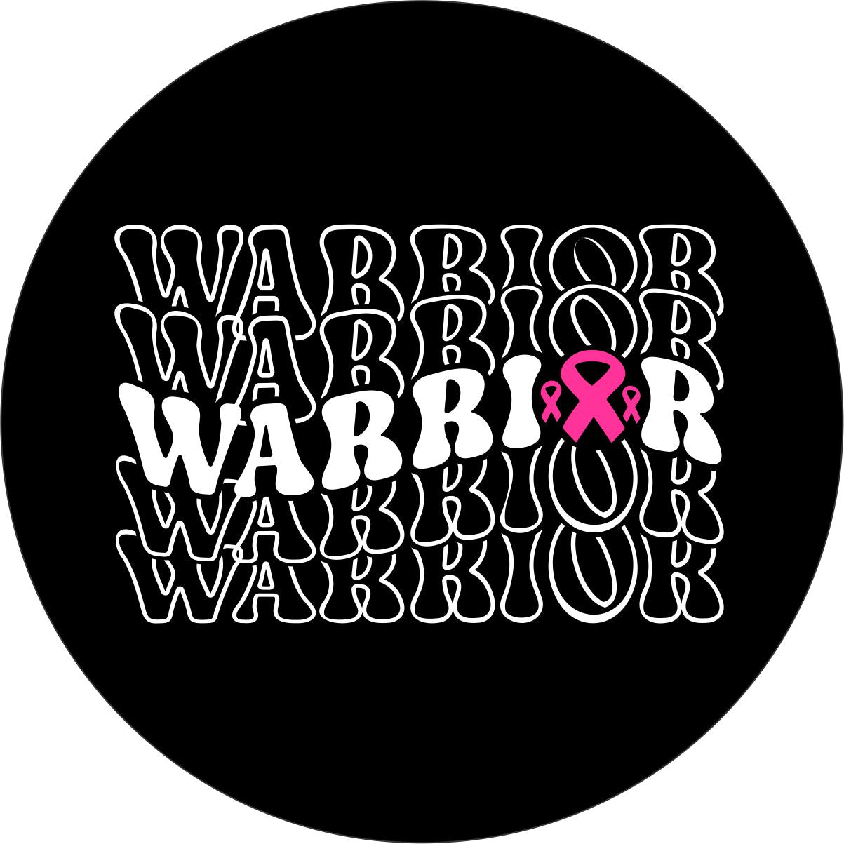 Warrior Cancer Ribbon Bronco Spare Tire Cover - Speedlogix
