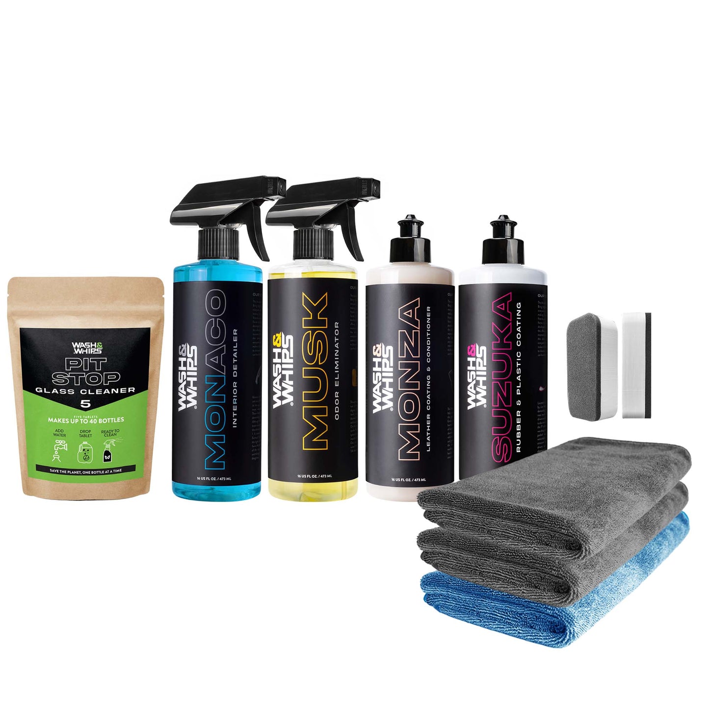 WASH&WHIPS Interior Car Detailing Kit - $95 Value - Speedlogix