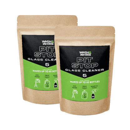 WASH&WHIPS Pit Stop Glass Cleaner / All Surface Cleaner Refill Tablets (Makes 5 Gallons) - Speedlogix