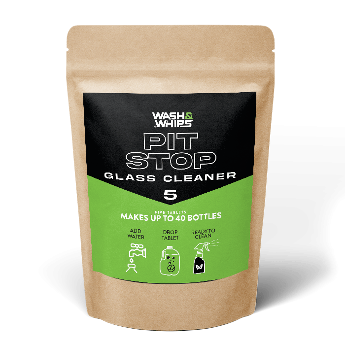 WASH&WHIPS Pit Stop Glass Cleaner / All Surface Cleaner Refill Tablets (Makes 5 Gallons) - Speedlogix