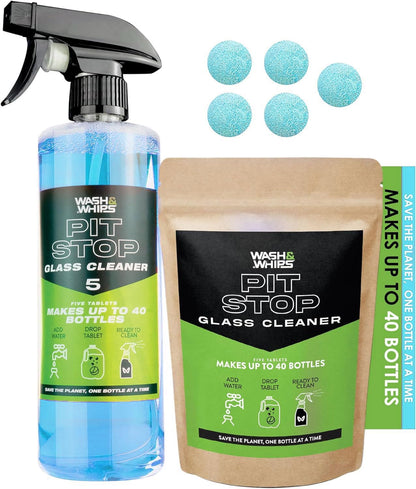 WASH&WHIPS Pit Stop Glass Cleaner / All Surface Cleaner Refill Tablets (Makes 5 Gallons) - Speedlogix