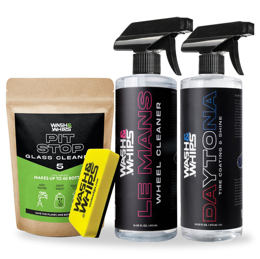 WASH&WHIPS Wheel & Tire Wash & Shine Kit - $48 Value - Speedlogix