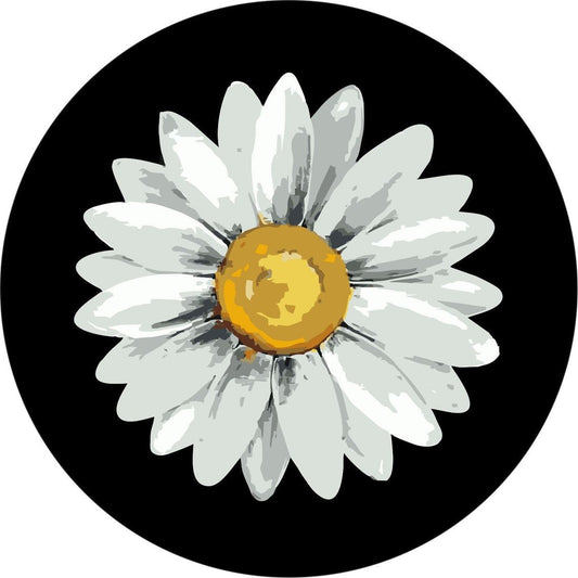 Watercolor Daisy Flower Spare Tire Cover - Speedlogix