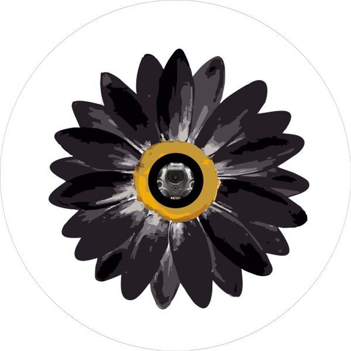 Watercolor Daisy Flower Spare Tire Cover - Speedlogix