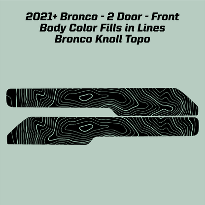 Topo Front Interior Upper Door Card Insert Overlays (Printed Series) - 2021+ Bronco 2 Door