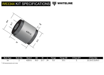 Whiteline Rear Trailing Arm Lower Front Bushing 2005 - 2023 Challenger/Charger - Speedlogix