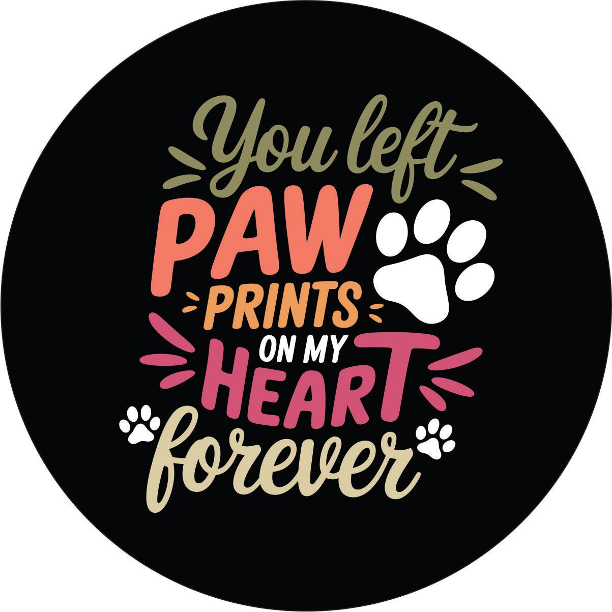You Left Paw Print On My Heart Bronco Spare Tire Cover - Speedlogix