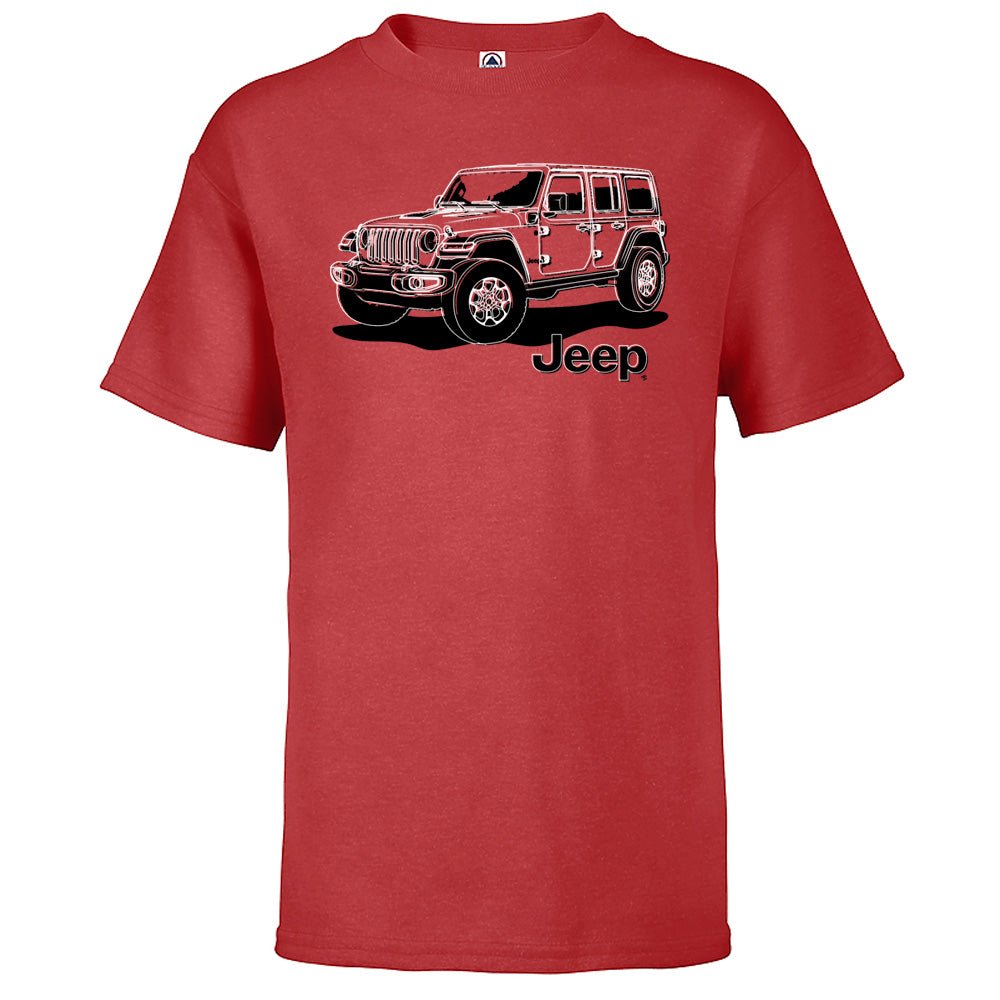 Youth Jeep JL Wrangler Line Art T-Shirt - Speedlogix
