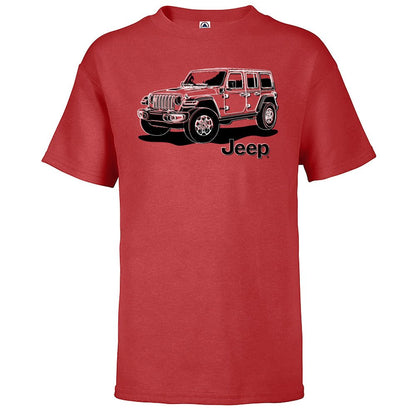 Youth Jeep JL Wrangler Line Art T-Shirt - Speedlogix