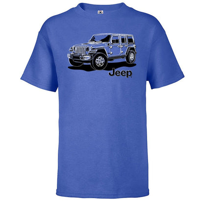 Youth Jeep JL Wrangler Line Art T-Shirt - Speedlogix
