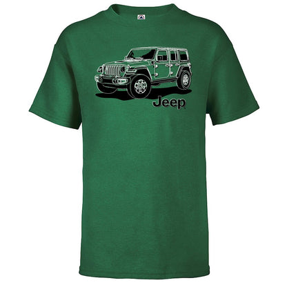 Youth Jeep JL Wrangler Line Art T-Shirt - Speedlogix
