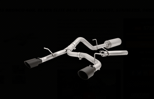 Gibson Elite Dual Split Exhaust (Black) 2021 - 2023 Bronco 4 - Door - Speedlogix